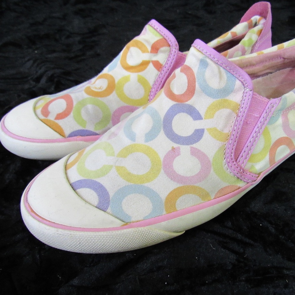 COACH women’s Beale outline SIG Pink slip on LOGO sneakers